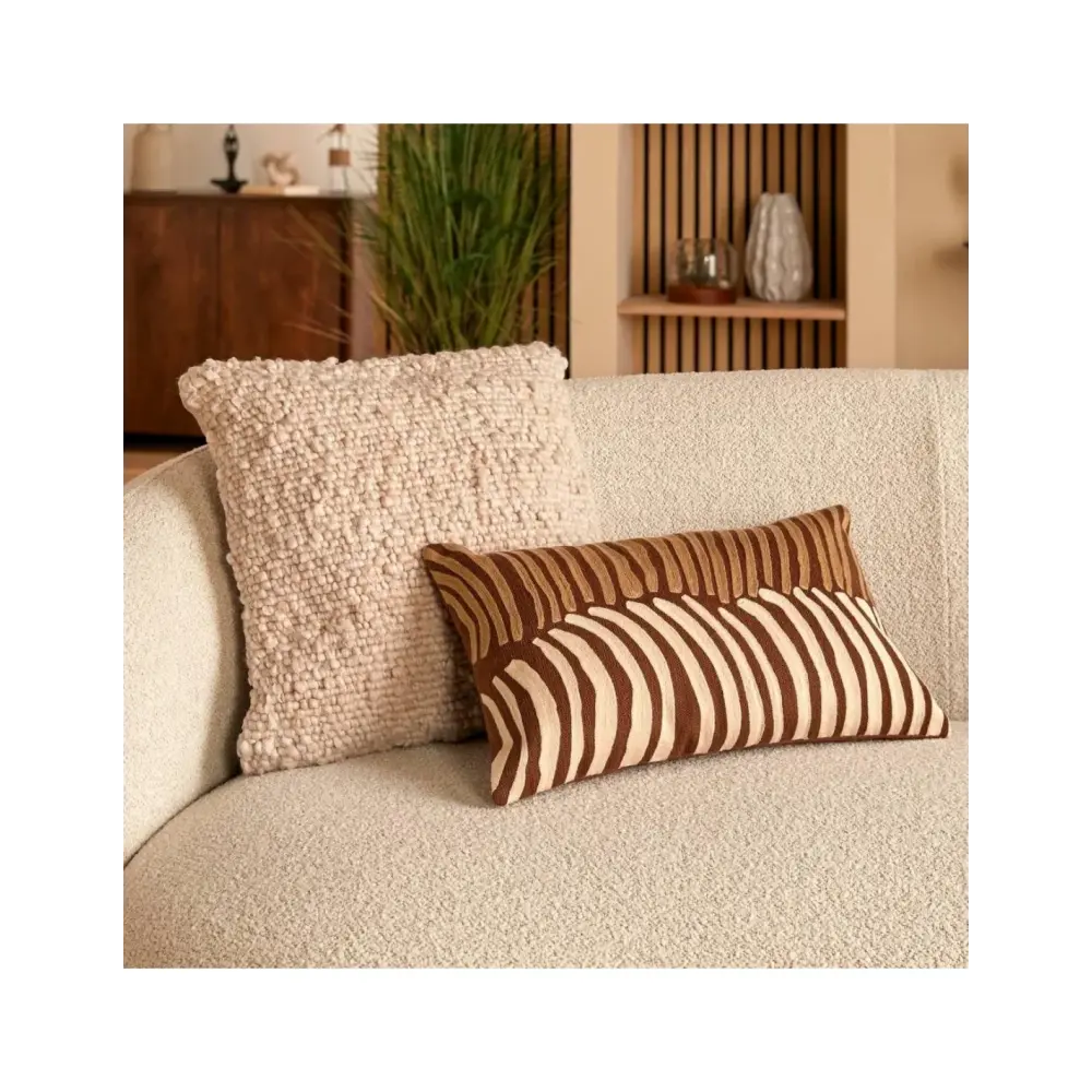 Cuscino Avorio Volna 45x45 cm Sfoderabile | Generoso Casalinghi