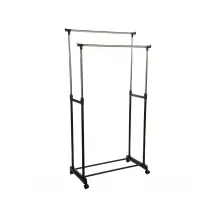 Appendiabiti Acciaio Inox 2 Barre con Ruote | Generoso Casalinghi