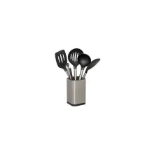 Set 5 Utensili Cucina Inox con Supporto | Generoso Casalinghi