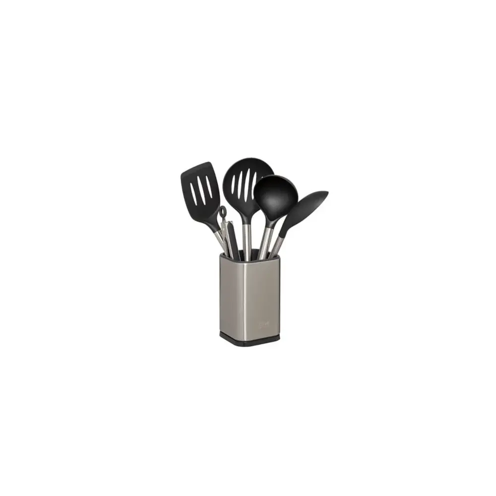 Set 5 Utensili Cucina Inox con Supporto | Generoso Casalinghi