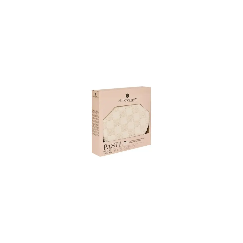 Pouf Pieghevole Rotondo 38 cm Bianco | Generoso Casalinghi