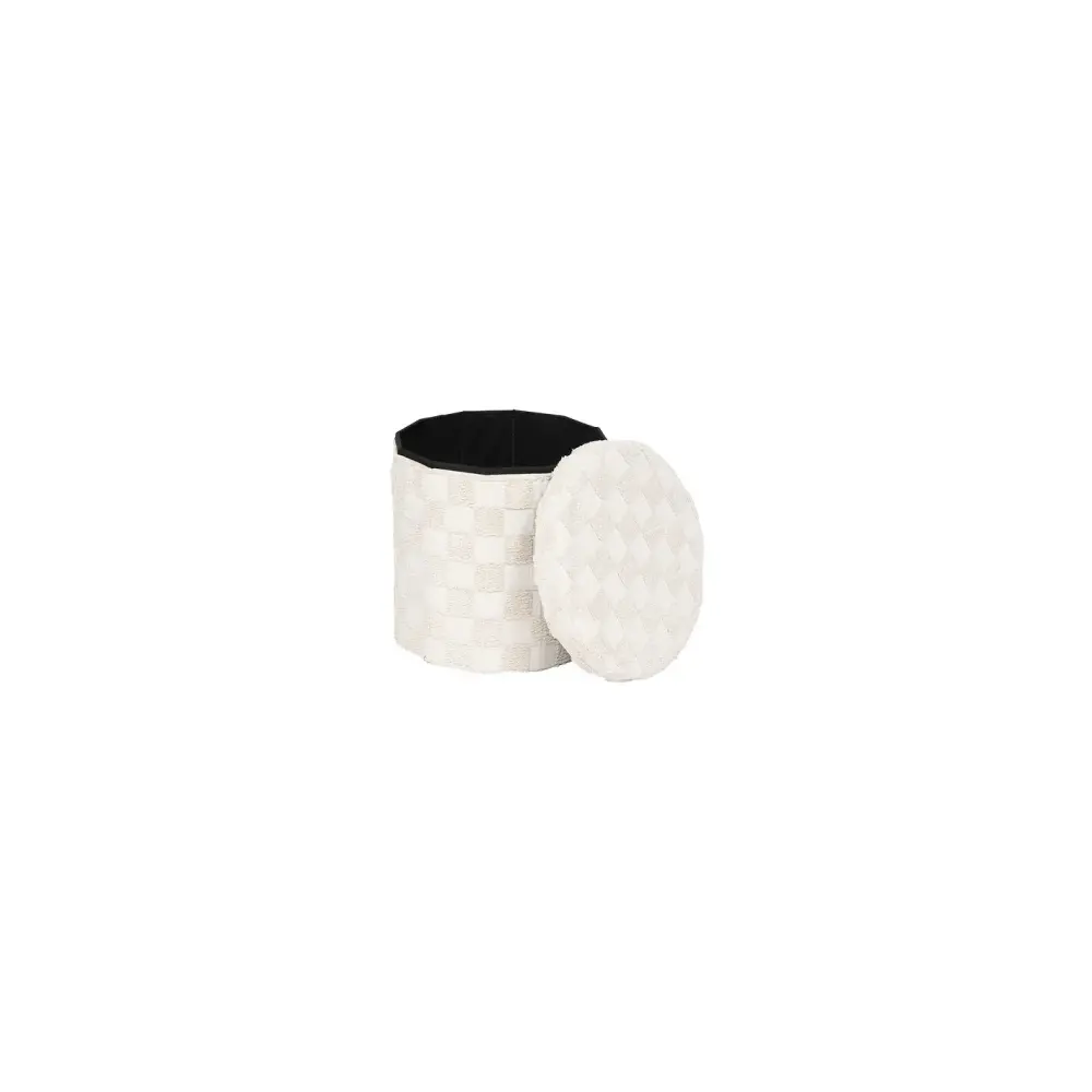 Pouf Pieghevole Rotondo 38 cm Bianco | Generoso Casalinghi