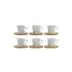 Set 6 Tazze Caffè 90 ml con Piattino Bamboo | Generoso Casalinghi