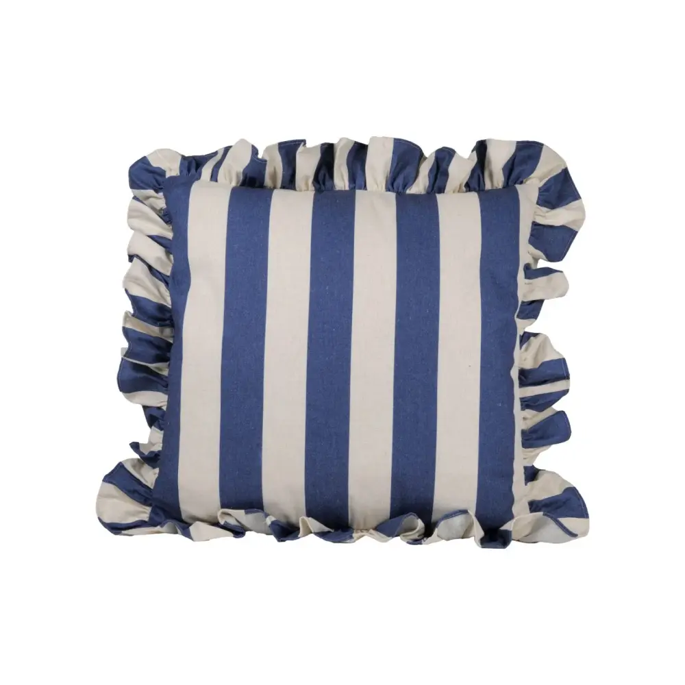 Cuscino New Bi Righe Blu Avorio 45x45 cm