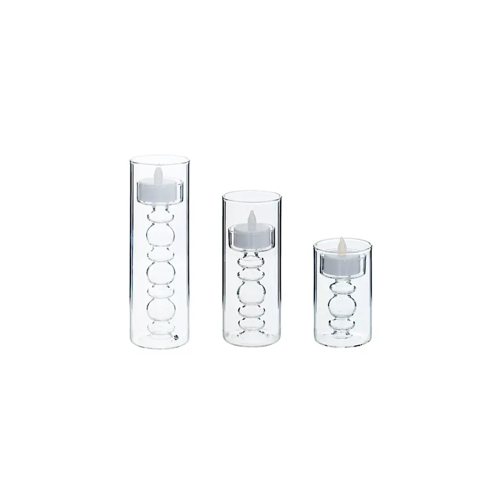 Set 3 Candele LED in Vetro Senza Fiamma | Generoso Casalinghi