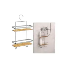Mensola Bagno Doppia Venterra in Metallo e Bamboo