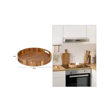 Vassoio Rotondo in Acacia con 2 Manici 5 Five