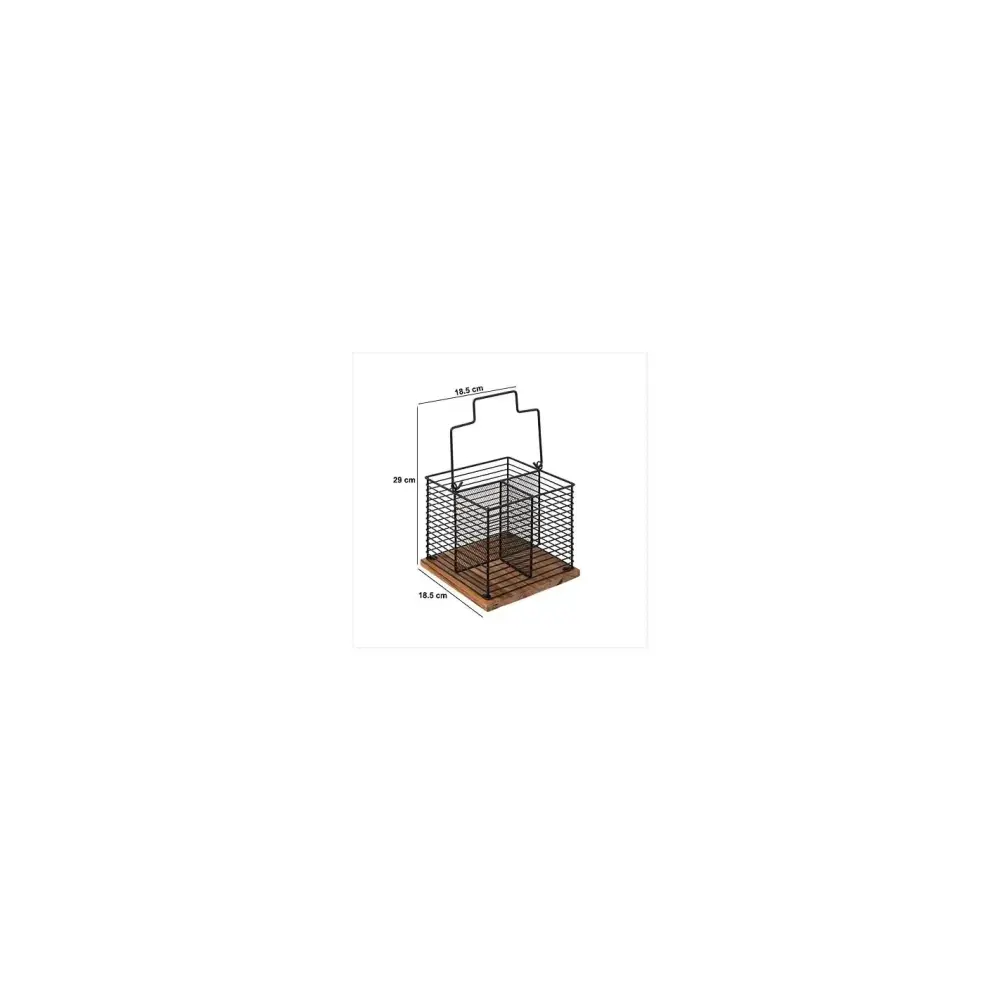 Portaposate Nero Metallo e Legno 5 Five | Generoso Casalinghi