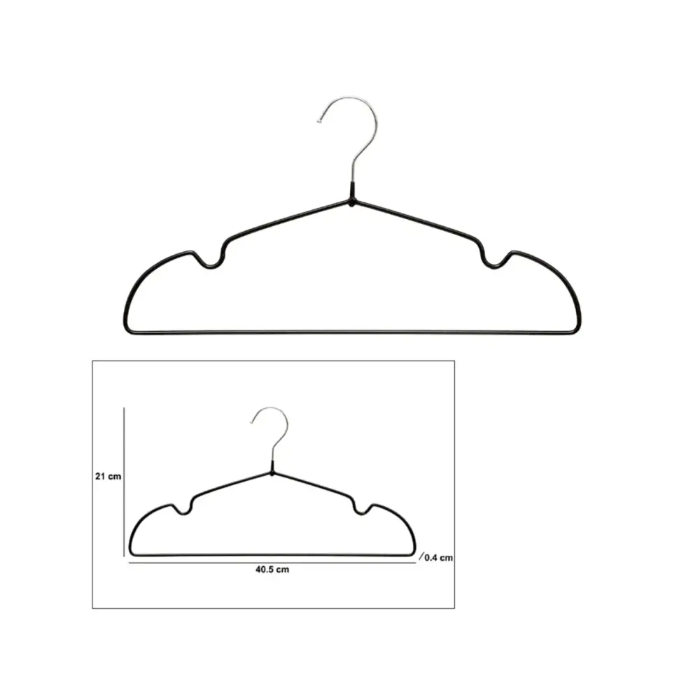 Grucce Hang'Up Nere 40x21 cm, Set 20 Pezzi | Generoso Casalinghi