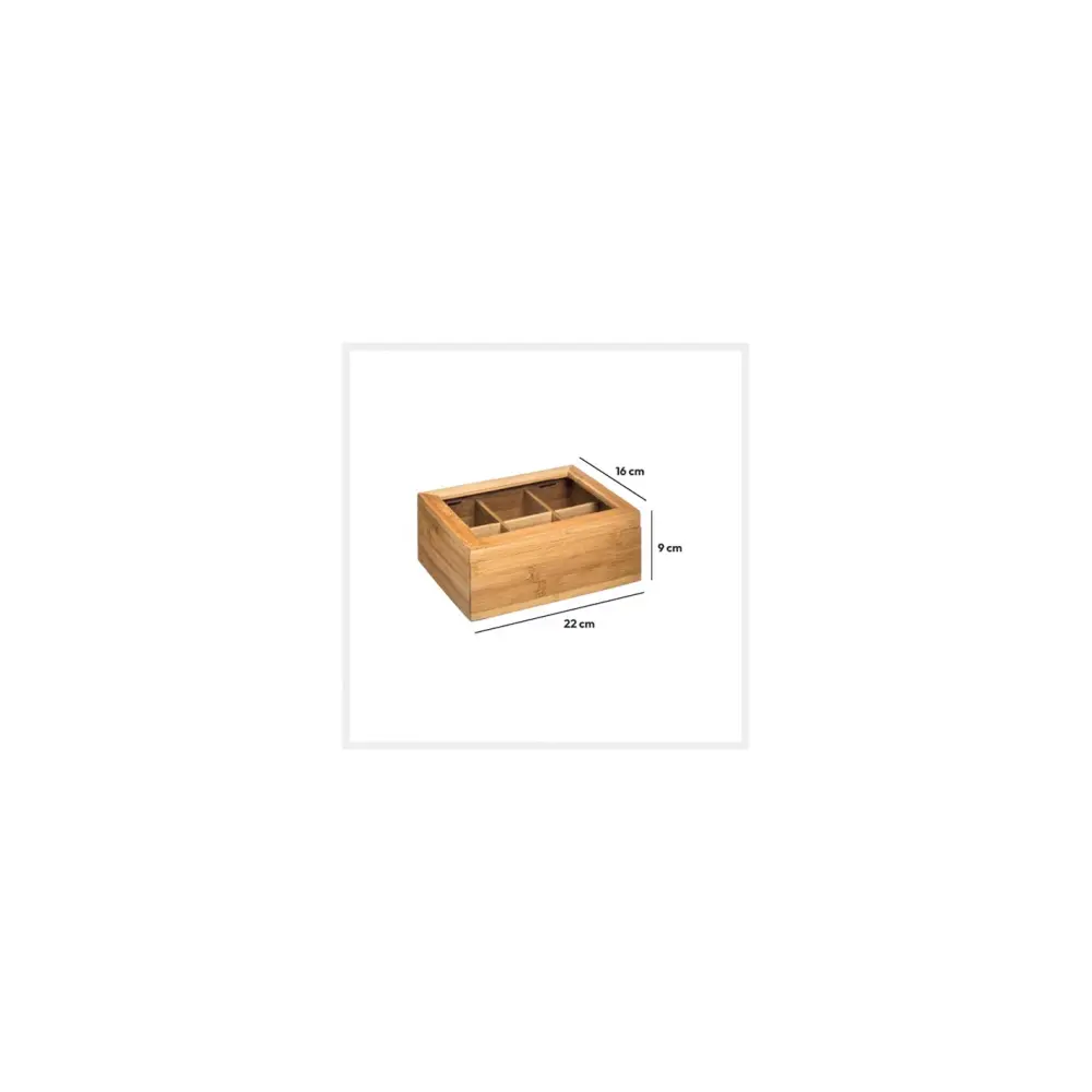 Porta Bustine Tè 6 Scomparti Bambù 5Five | Generoso Casalinghi