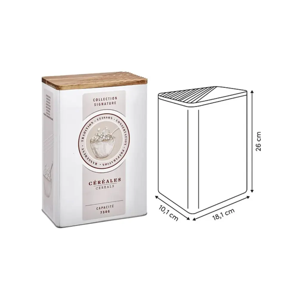Scatola Portacereali Latta Acacia 5Five | Generoso Casalinghi