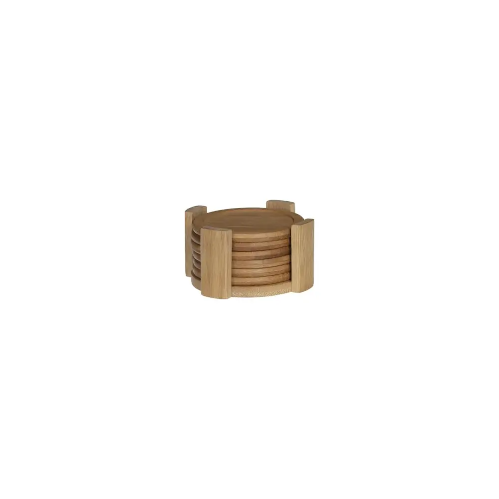 Set 6 Sottobicchieri in Bambù con Rack | Generoso Casalinghi