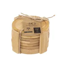 Set 6 Sottobicchieri in Bambù con Rack | Generoso Casalinghi