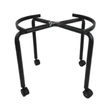 Supporto con Carrello per Fusto Olio Alto in Acciaio Inox