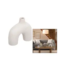Vaso Asy Ceramica Sabbiata Bianco 18 cm
