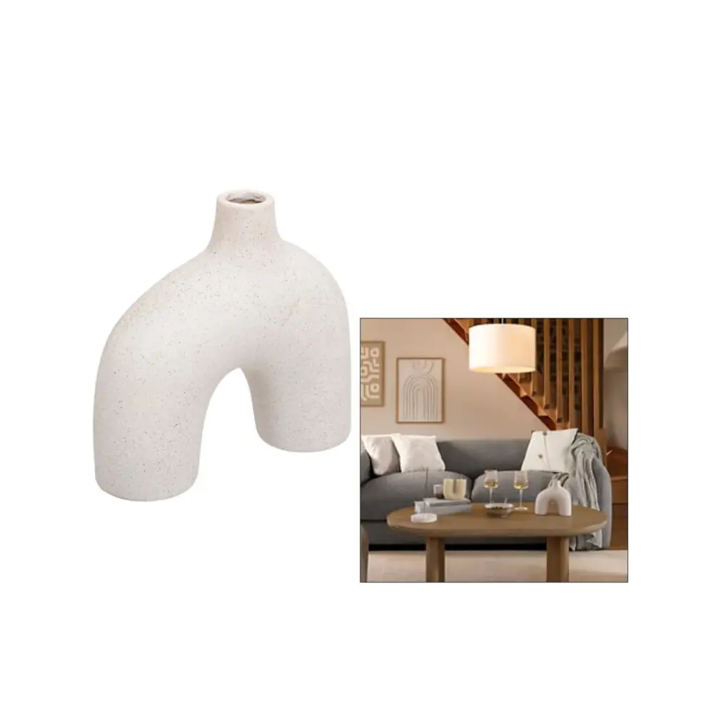 Vaso Asy Ceramica Sabbiata Bianco 18 cm