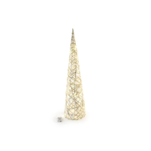 Albero Natale Cono Bianco Oro 30 LED Mercury