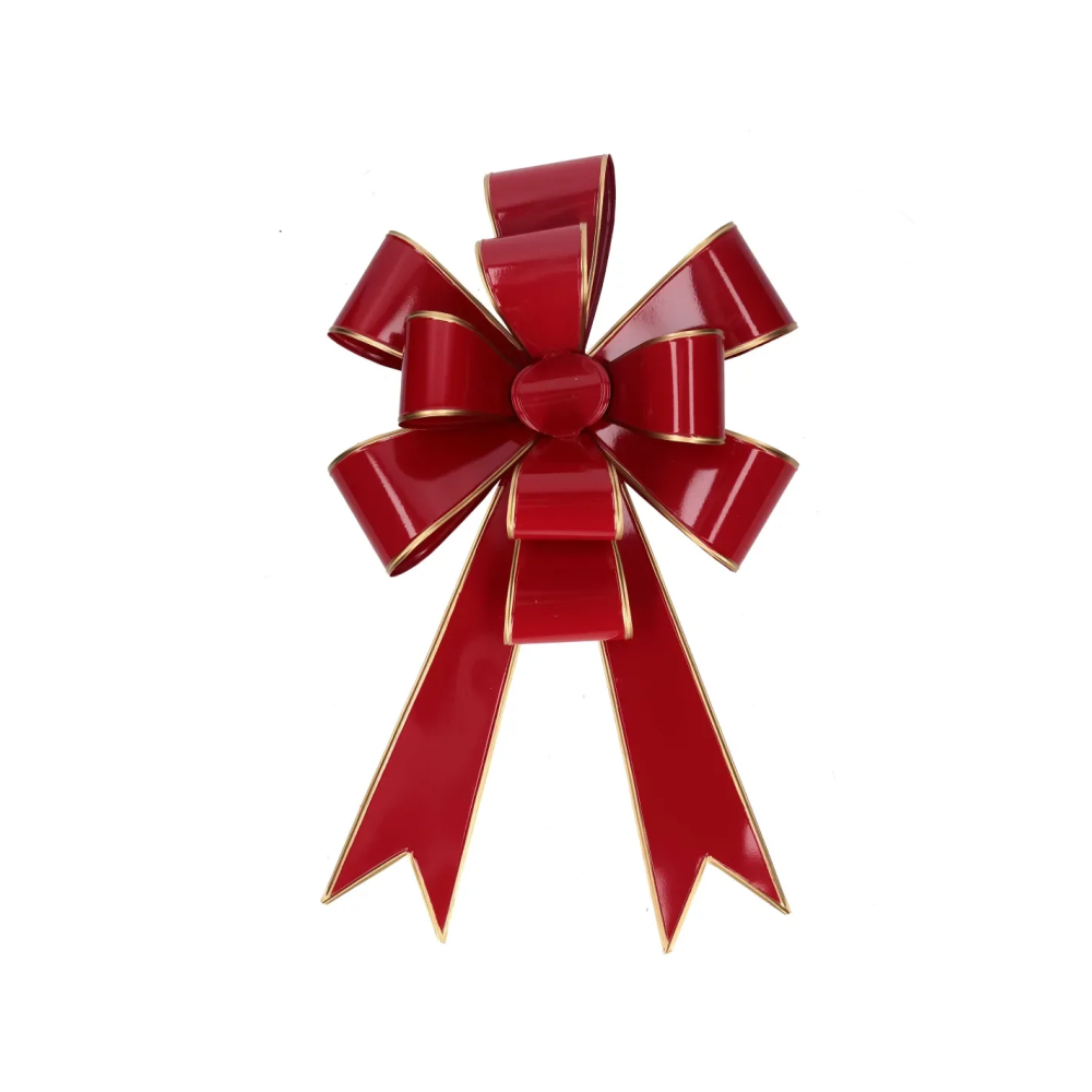 Fiocco Natalizio Rosso Metallo 62 cm Vacchetti
