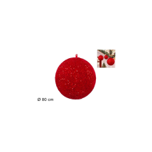 Sfera Natalizia Gonfiabile Rossa Paillette 80 cm