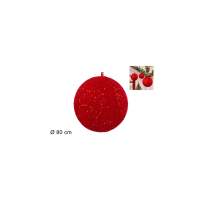 Sfera Natalizia Gonfiabile Rossa Paillette 80 cm