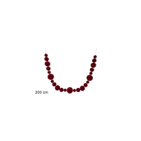 Ghirlanda Sfere Bordeaux 200 cm Velluto Due Esse