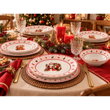 Piatti Natale Santa & Teddy Red 18 Pezzi | Generoso Casalinghi