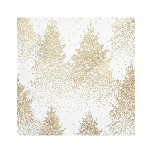 Tovaglia Natale Bianca Abeti Oro 140x360 cm Feeric