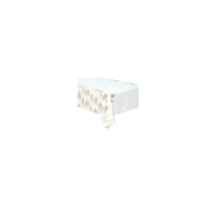 Tovaglia Natale Bianca Abeti Oro 140x240 cm Feeric