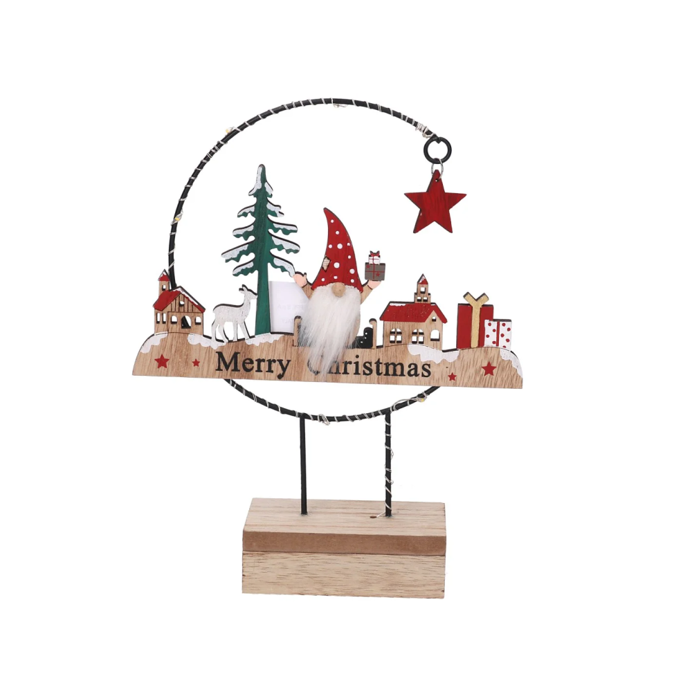 Gnomo Legno con Luce LED 17x5x21 cm Vacchetti