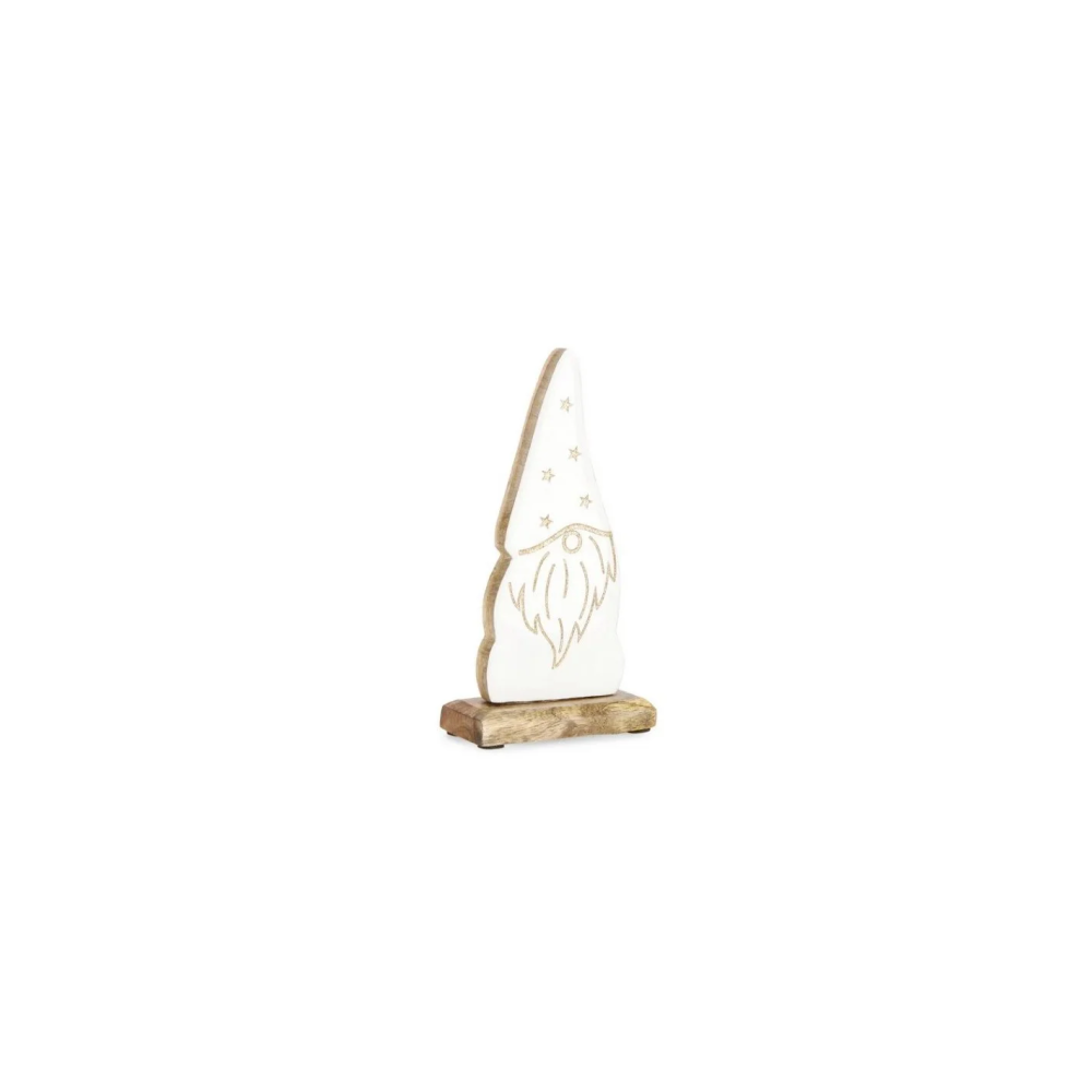 Gnomo Rayane Legno Bianco e Oro 21,5 cm Bizzotto