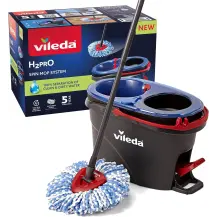 Vileda H2PrO Spin Mop System – Sistema Lavapavimenti con Secchio a Due Serbatoi
