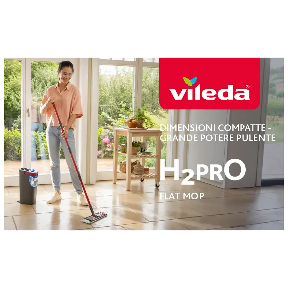 Vileda H2PrO Flat Mop sistema lavapavimenti piastra piatta