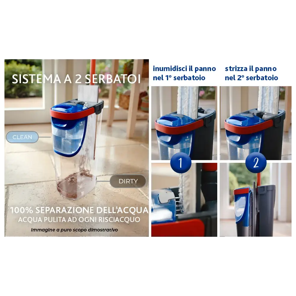 Vileda H2PrO Flat Mop sistema lavapavimenti piastra piatta
