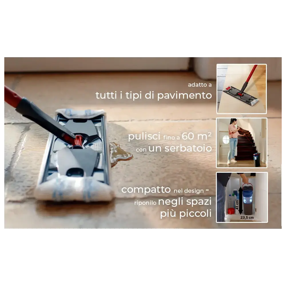 Vileda H2PrO Flat Mop sistema lavapavimenti piastra piatta