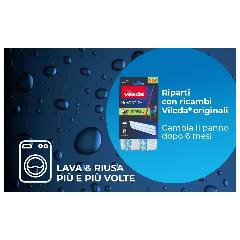 Ricambio Vileda H2PrO Flat Mop panno microfibra