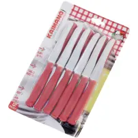 Set 12 Coltelli Tavola Kaimano Dinamik Rosso