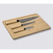 Tagliere in Bambù 35x25 cm con Set Coltelli | 5FIVE