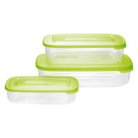 Set 3 Contenitori in plastica per alimenti - Rettangolare