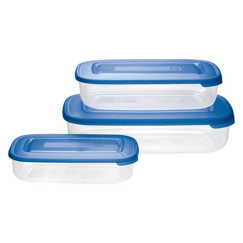 Set 3 Contenitori in plastica per alimenti - Rettangolare