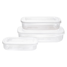 Set 3 Contenitori in plastica per alimenti - Rettangolare