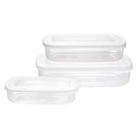 Set 3 Contenitori in plastica per alimenti - Rettangolare