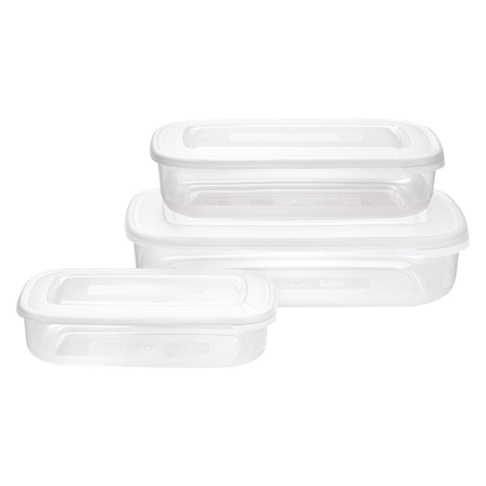 Set 3 Contenitori in plastica per alimenti - Rettangolare