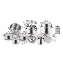 Barazzoni Mediterranea Batteria Pentole 24 Pezzi Acciaio Inox 18/10 Induzione