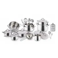 Barazzoni Mediterranea Batteria Pentole 24 Pezzi Acciaio Inox 18/10 Induzione