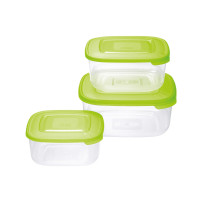 Set 3 Contenitori in plastica per alimenti - Quadrato