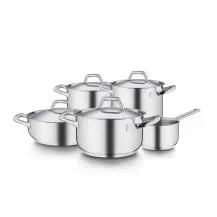 Batteria Chef Line 9 Pezzi Acciaio Inox 18/10 Made in Italy per Induzione
