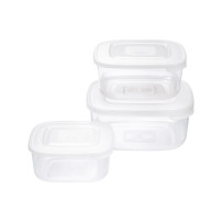 Set 3 Contenitori in plastica per alimenti - Quadrato