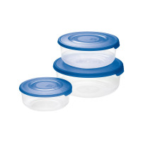 Set 3 Contenitori in plastica per alimenti - Rotondo