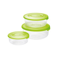 Set 3 Contenitori in plastica per alimenti - Rotondo