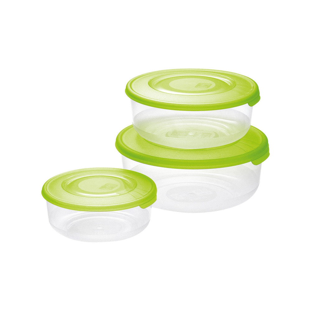 Set 3 Contenitori in plastica per alimenti - Rotondo